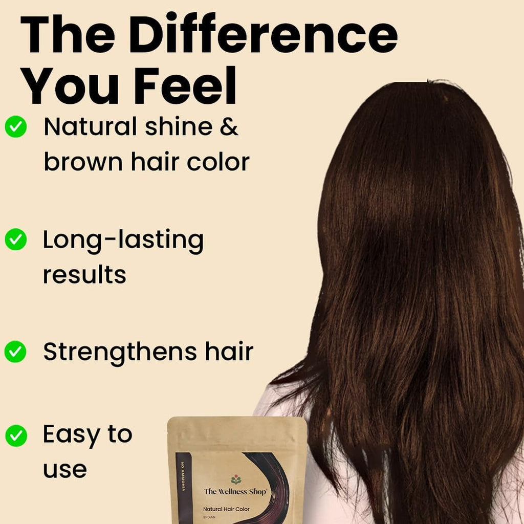The Wellness Shop Natural Brown Hair Color Powder - 100 gms