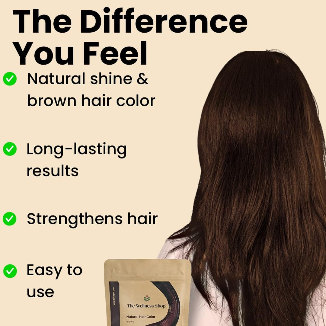The Wellness Shop Natural Brown Hair Color Powder - 100 gms