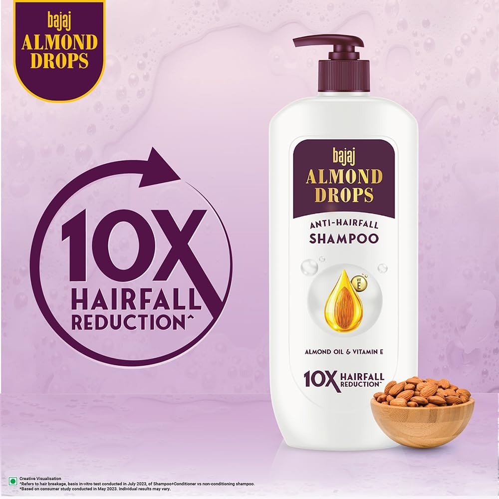 Bajaj Almond Drops Anti Hairfall Shampoo with Almond Oil & Vitamin E - 340 ml
