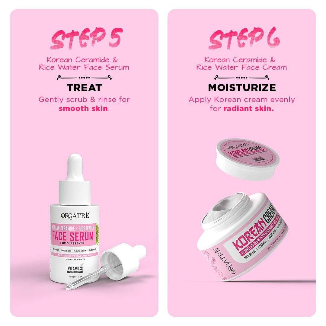 Orgatre Korean Rice & Ceramide 7-Step Skincare Gift Set