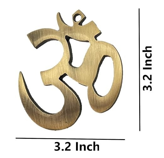 Uapan Brass Om/AUM Sculptures For Wall Hanging Decorative Showpiece Goodluck Auspicious Religious Symbols