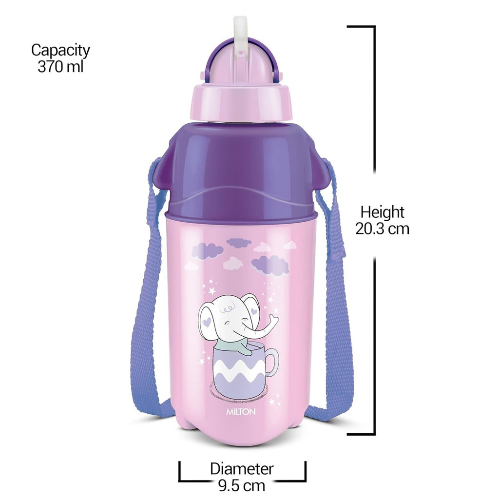 Milton Kool Trendy Plastic Insulated Water Bottle with Straw for Kids 370ml