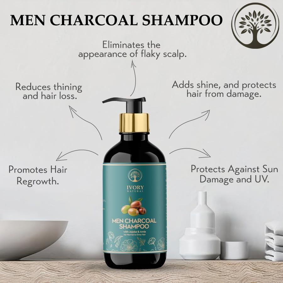 Ivory Natural Men Charcoal Shampoo - 200 ml