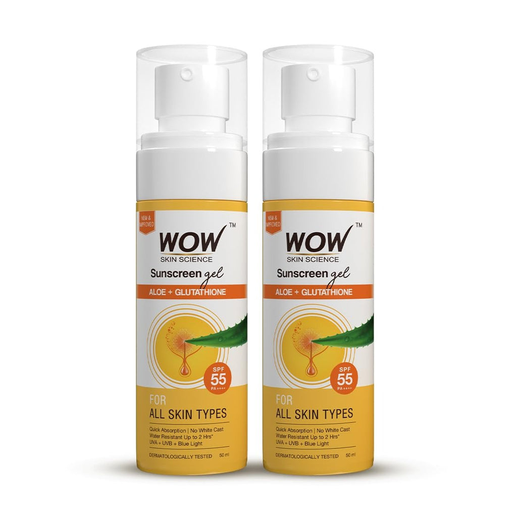 Wow Skin Science Sunscreen Gel For All Skin Types SPF 55 PA++++ - 50 ml