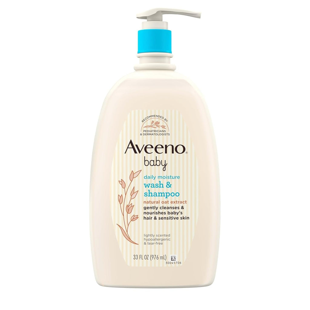 Aveeno Baby Daily Moisture Wash and Shampoo with Natural Oat Extract - 976 ml
