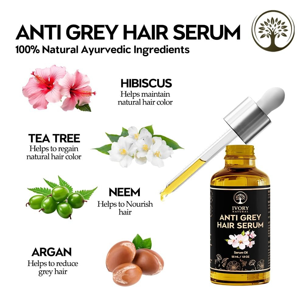Ivory Natural Anti Grey Hair Serum Oil - 55 ml