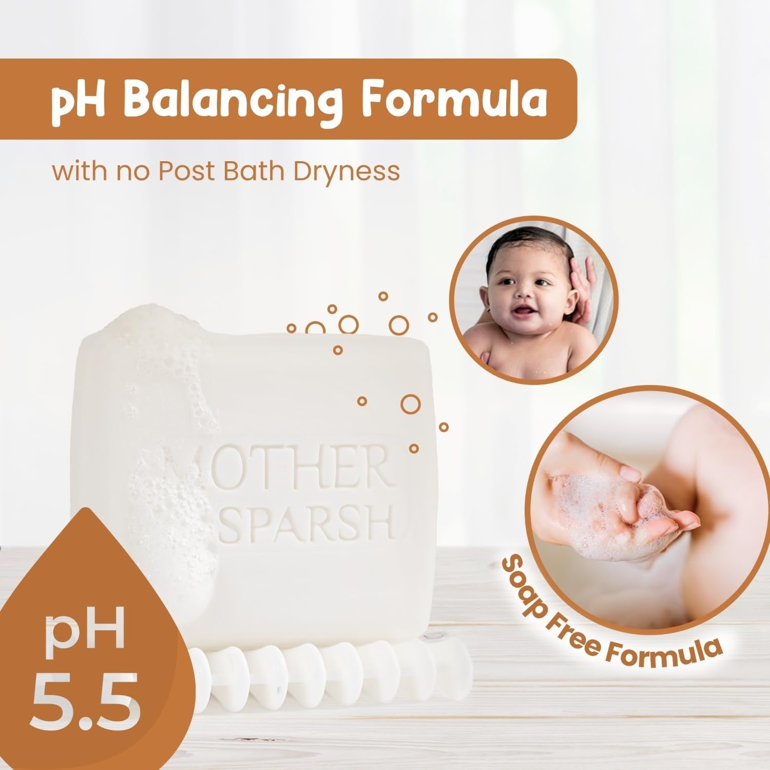 Mother Sparsh Milky Soft Baby Bathing Soap Bar - 75 gms