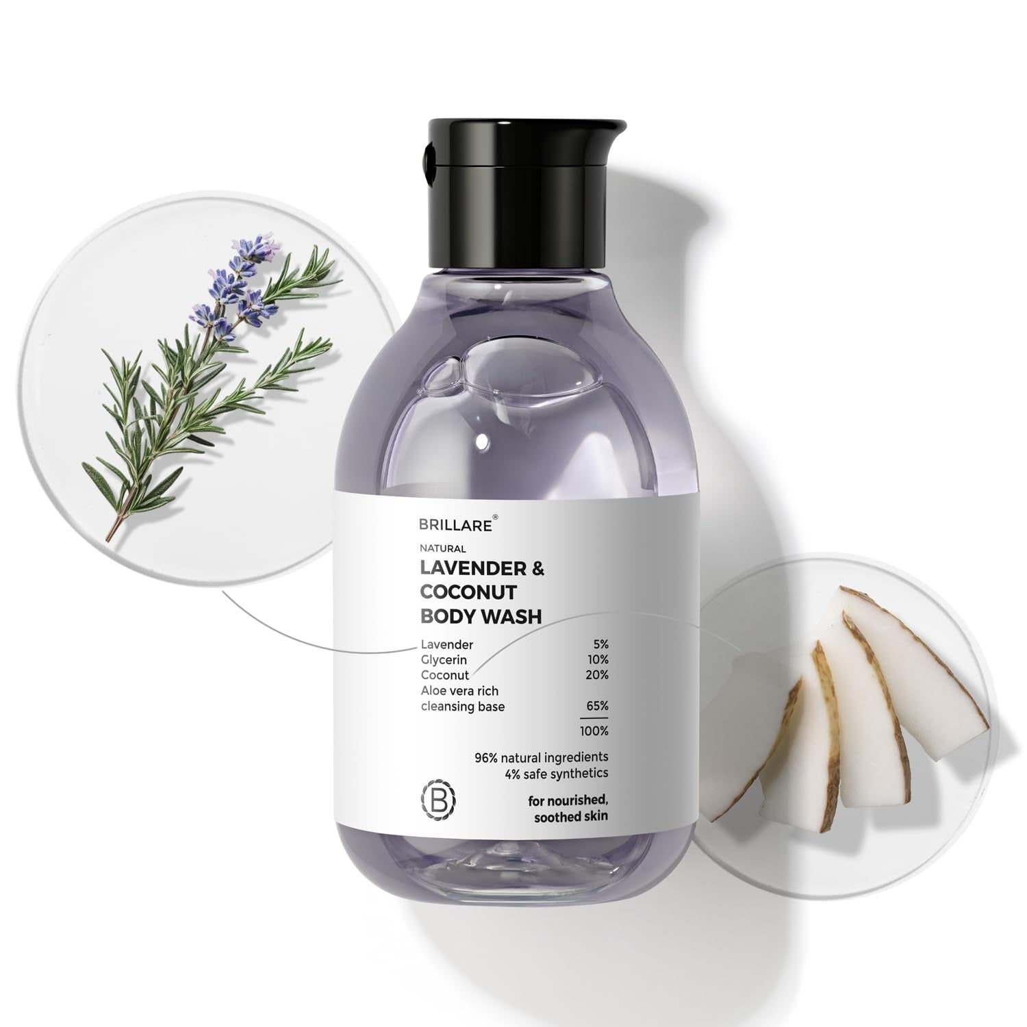Brillare Natural Lavender & Coconut Body Wash - 200 ml