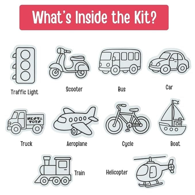 Nesta Toys Diy Vehicles Magnets  Art & Craft Activity for Girls & Boys Art Kits & Supplies DIY Creative Activity Gifts for Kids Ages 6, 7, 8, 9, 10, 11, 12 Years