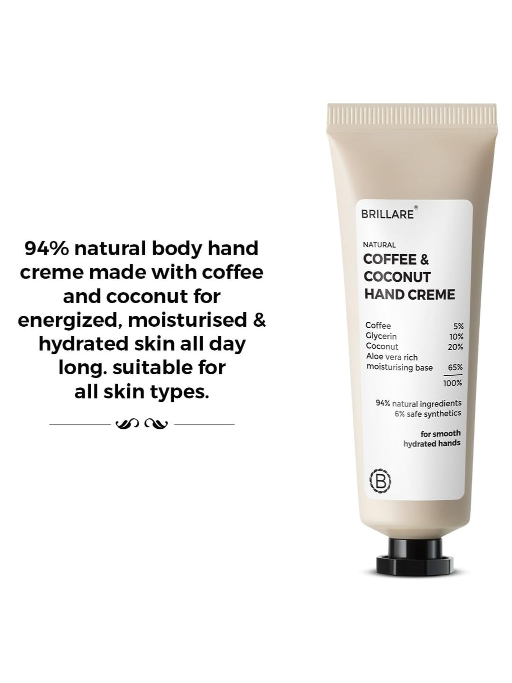 Brillare Natural Coffee & Coconut Hand Creme - 30 gms