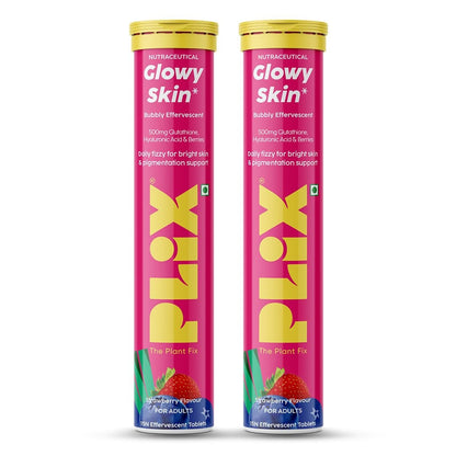 The Plant Fix Plix Glutathione Tablets Strawberry Collagen 500mg - 15 tabs (Pack of 2)
