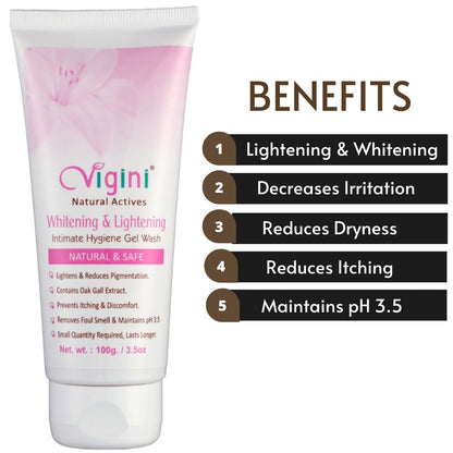 Vigini Natural Feminine Private Parts Hygiene Deodorant Gel Wash - 100 gms