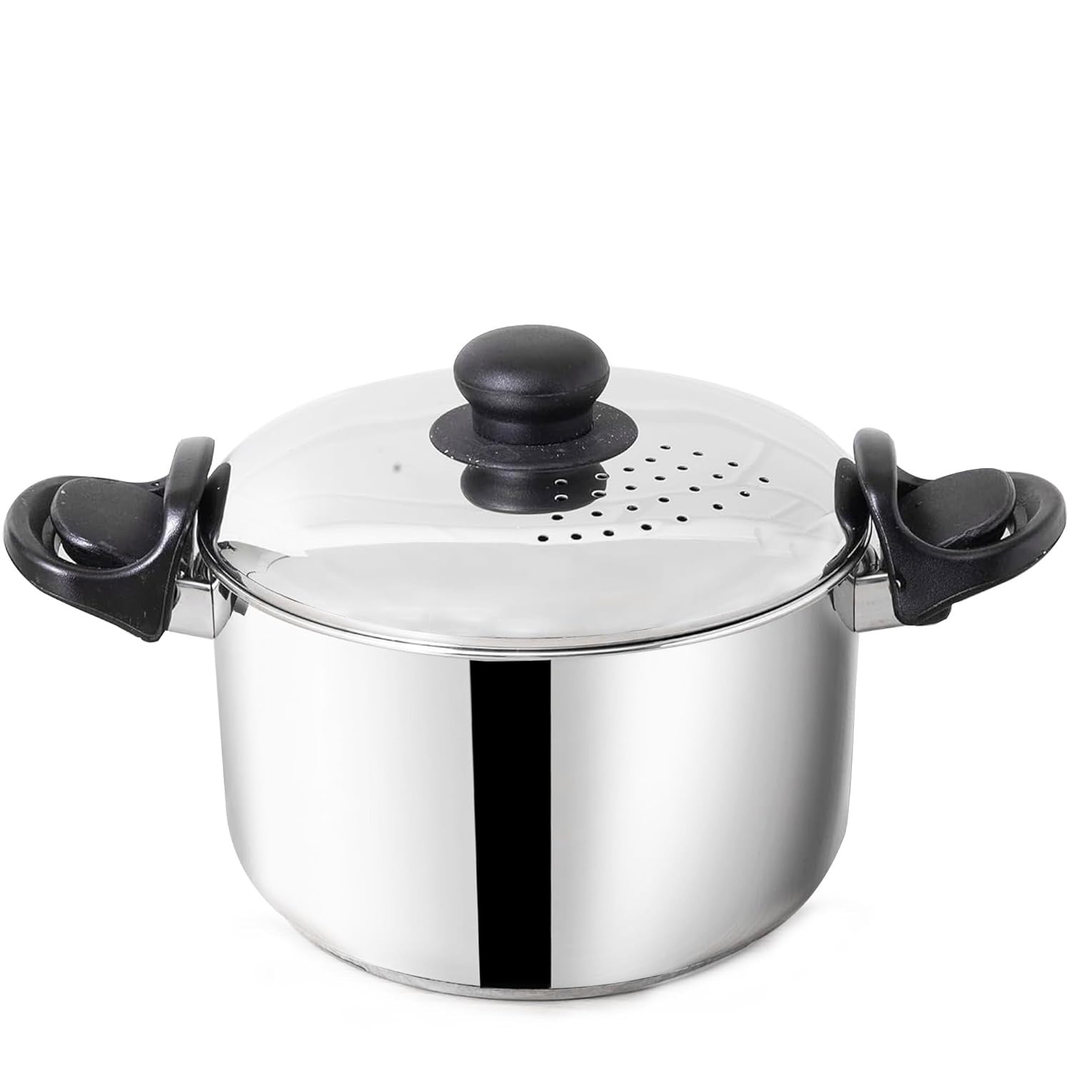The Indus Valley Tri Steel Stainless Steel Strainer with Sandwich Bottom 19cm