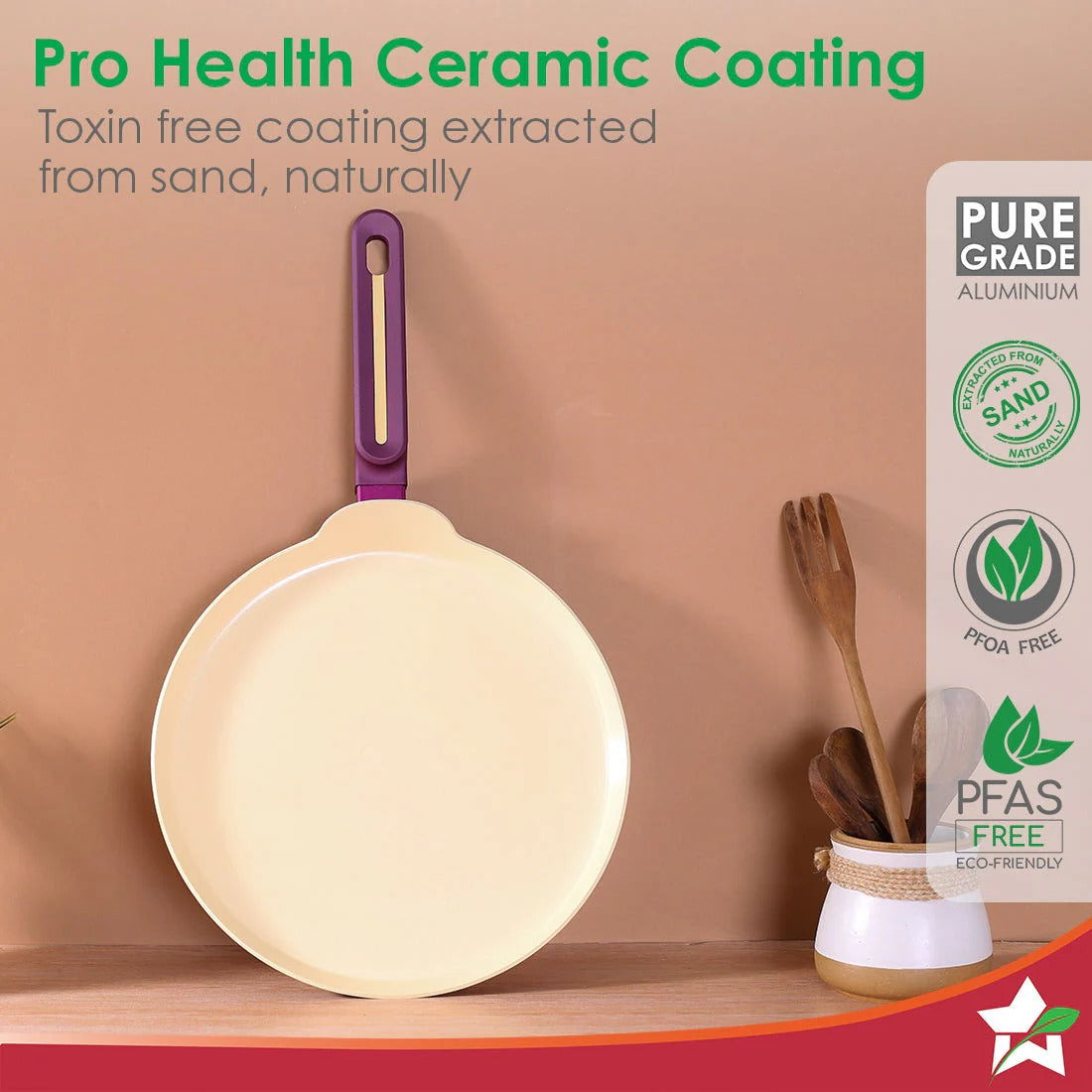 Wonderchef Bellagio Ceramic Non-Stick Dosa Tawa 28cm