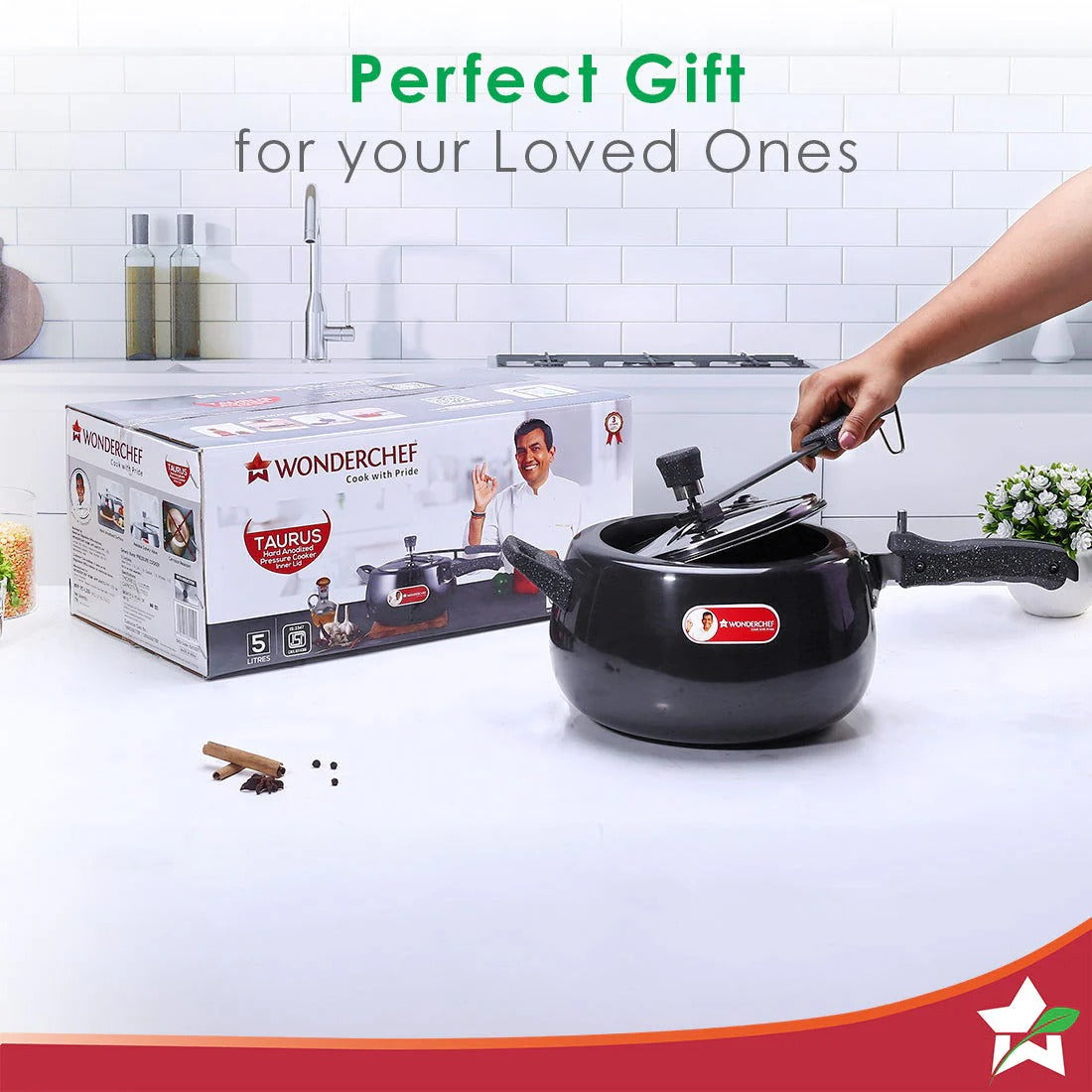 Wonderchef Taurus Hard Anodised Pressure Cooker 5L