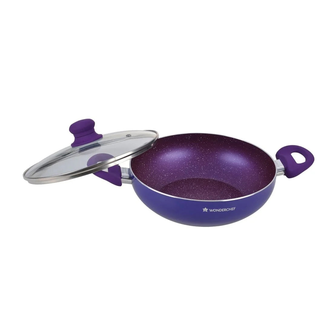 Wonderchef Blueberry Aluminium 24cm Wok Non-Stick Induction Friendly