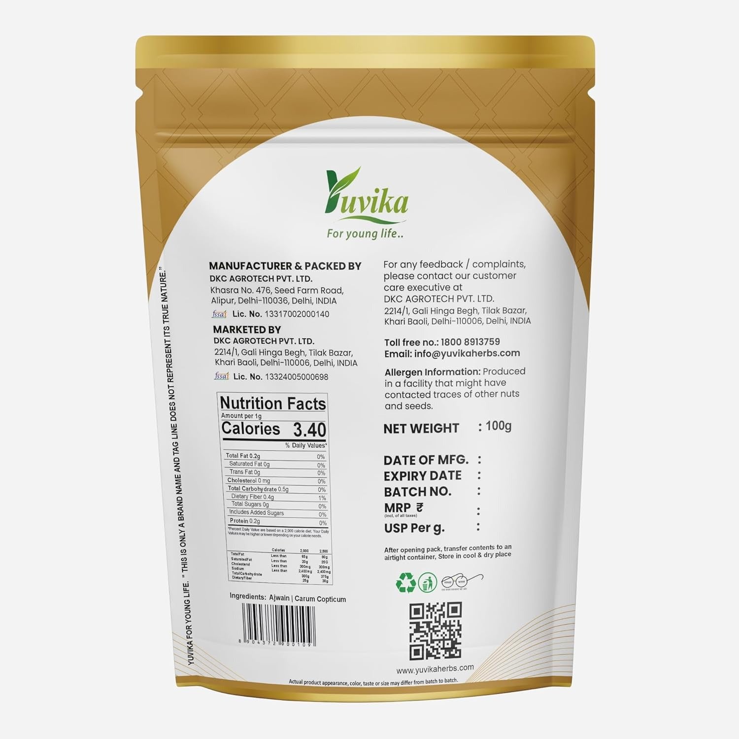 Yuvika Ajwain - Carum Copticum - Carom Seeds