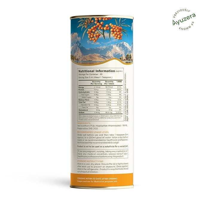 Wellwith Himalayan Sea Buckthorn Pulp Concentrate - 300 ml