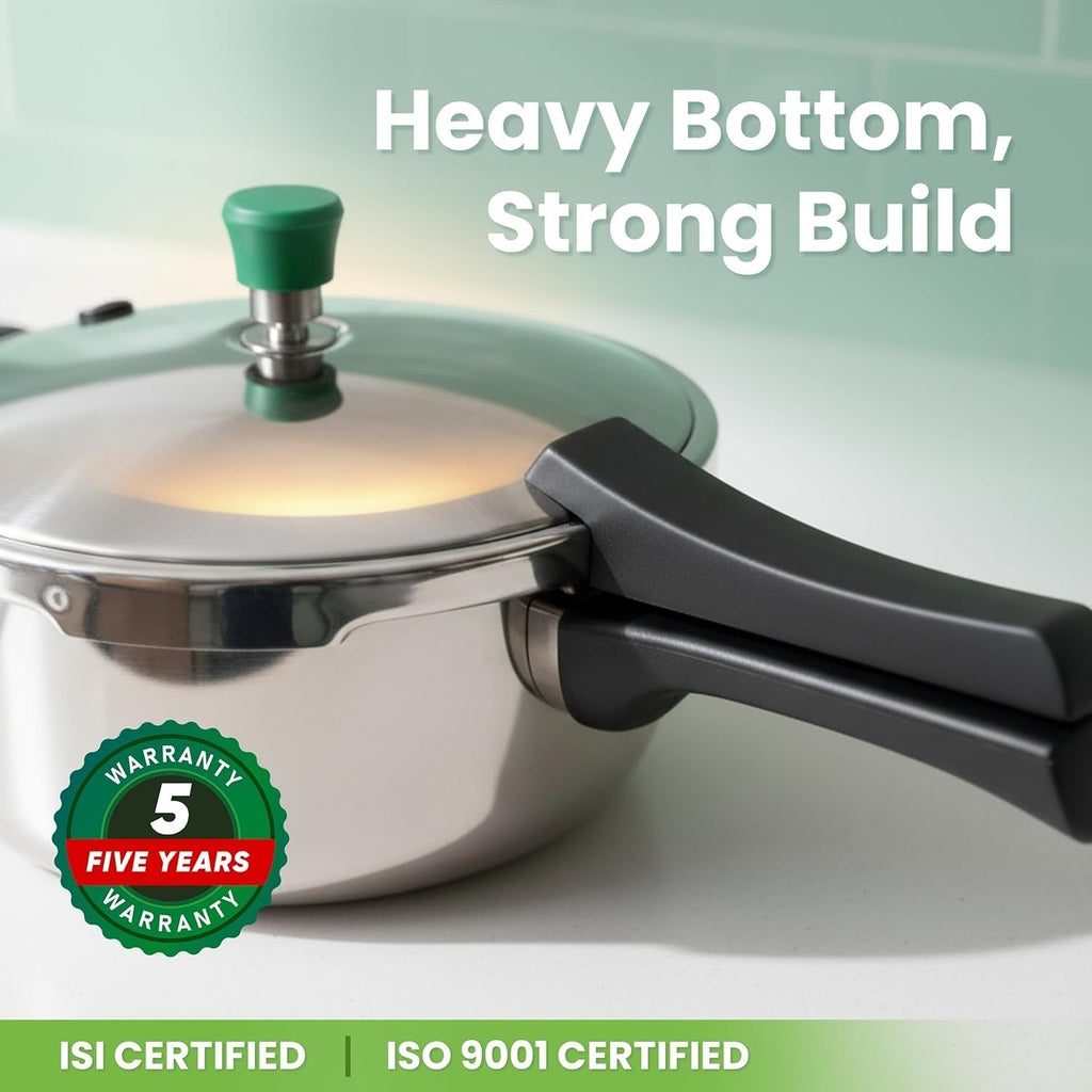 The Indus Valley Tri-Ply Stainless Steel Pressure Pan 3.5-5L