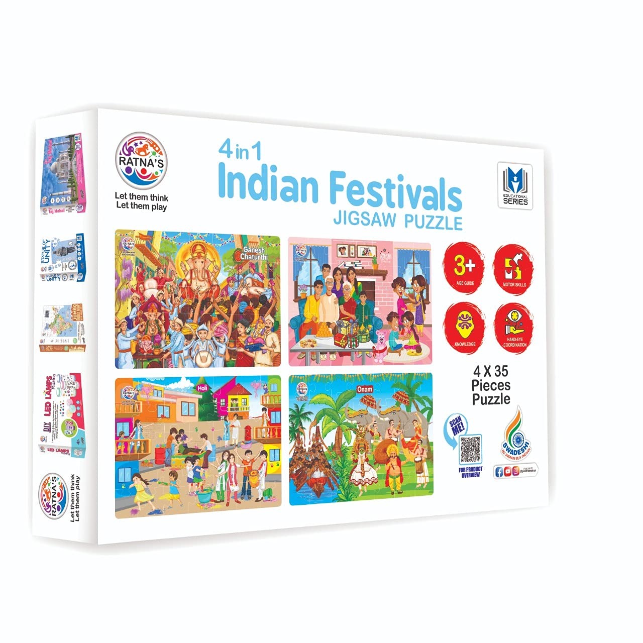 Ratna's 4 in 1 Indian Festivals Jigsaw Puzzle for Kids