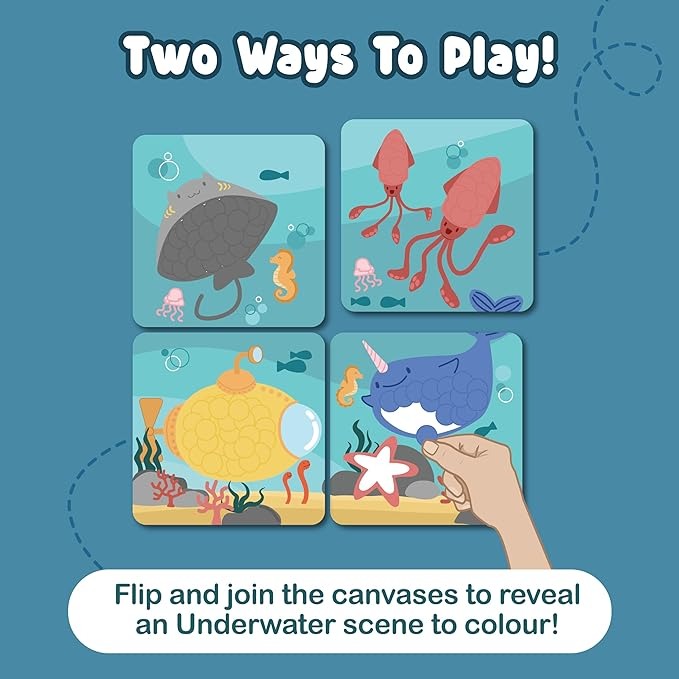 Binca Dotties Dot Art Activity Kit, 750+ Stickers, Underwater Animals Craft Kits & Gifts for Boys & Girls Ages 4,5,6,7