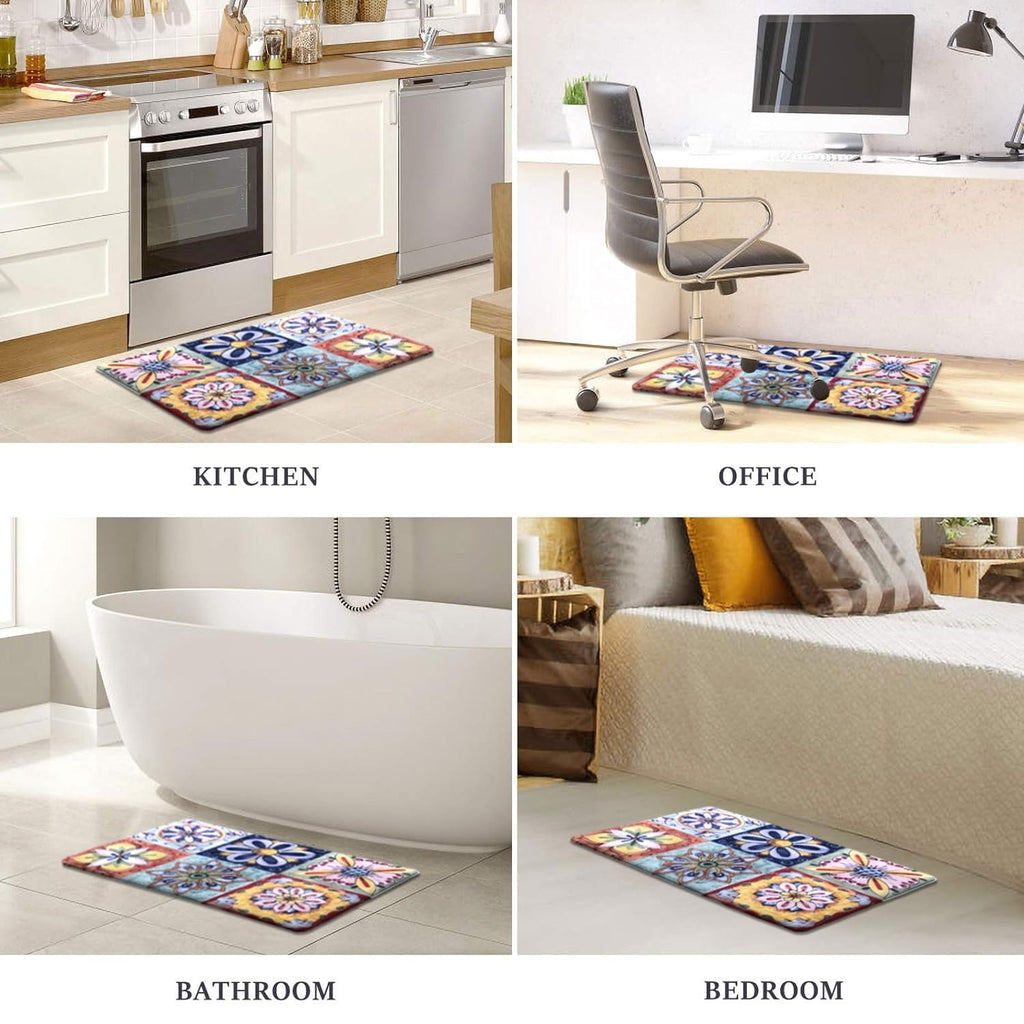 Luxe Home Cuba PVC Door Mats Loop Utillity Anti Fatigue Mosaic Cushioned Non Slip (40x60 cm)