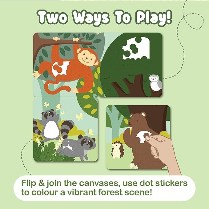 Binca Dotties Dot Art Activity Kit 750+ Stickers Forest Animals DIY Dot Sticker Art for Boys & Girls Ages 4,5,6,7