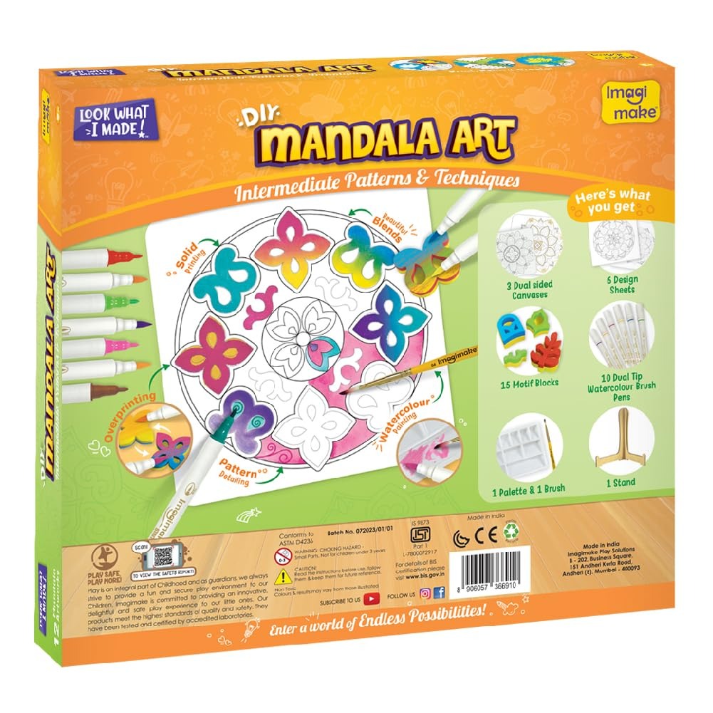 Imagimake Mandala Art Kit Art and Craft Kit for Girls 12 Coloring & Painting Kit