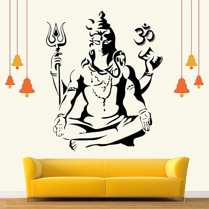 StickMe Meditating Shiva Wall Sticker -SM391 -Self Adhesive