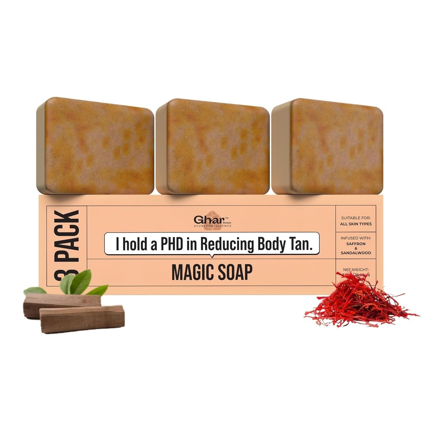 Ghar Soaps Magic Soap (Sandal Wood and Saffron Soap) - 100 gms