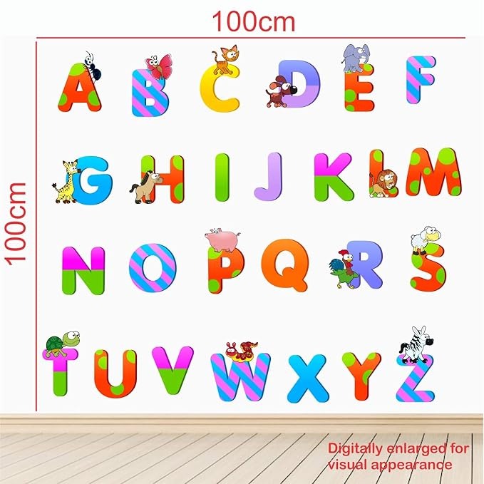 StickMe Alphabets Baby Kids Learning Education Wall Reusable Self-Adhesive Sticker -Sm077