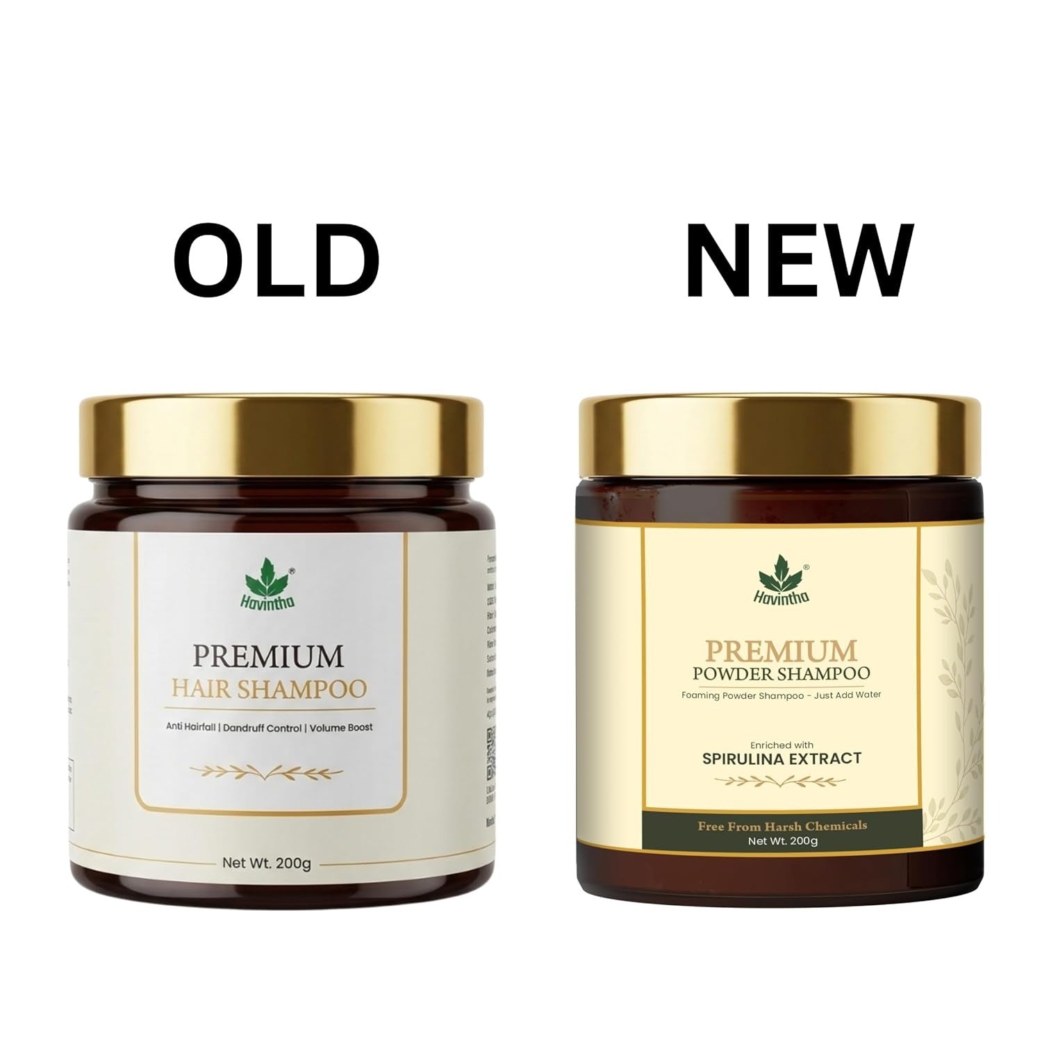 Havintha Premium Spirulina Powder Based Herbal Shampoo for Hair – 200 Gms