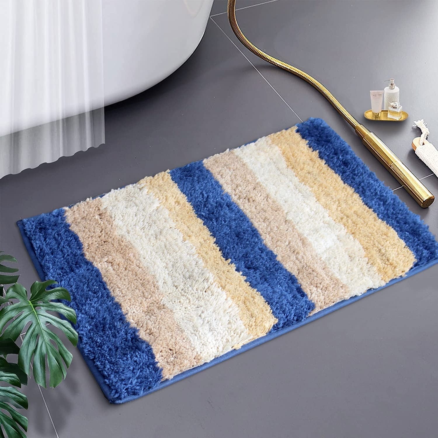 Luxe Home Bath Mat Super Soft Microfiber Non Slip Jericho Bathroom Mats 40x60 cm Colour Shadow