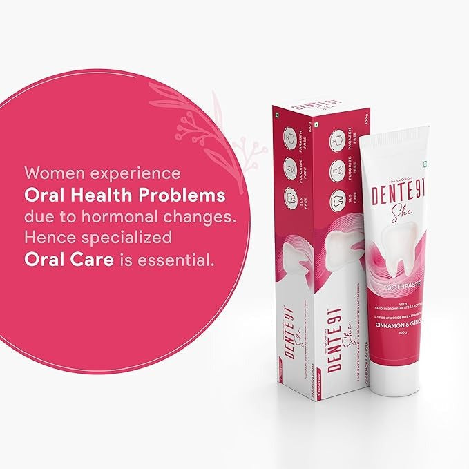 Dente91 SHE Toothpaste Specially Crafted for Women - 100 gms