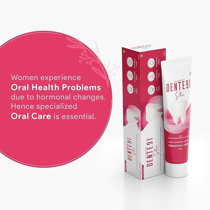 Dente91 SHE Toothpaste Specially Crafted for Women - 100 gms