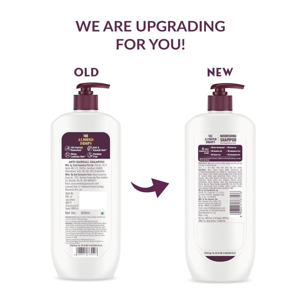 Bajaj Almond Drops Anti Hairfall Shampoo with Almond Oil & Vitamin E - 340 ml