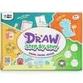 GiniMini Draw Step by Step Kit for Kids 4+ Learn to Draw with 60+ Shapes & Tracing Practice Reusable Travel-Friendly Art & Doodle Kit Creative Educational Gift for Boys & Girls