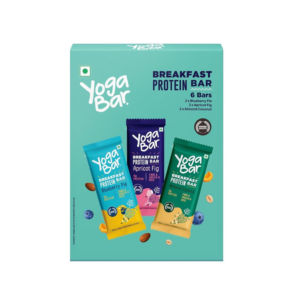 Yogabar Variety Pack Breakfast Bar (Pack of 6) - 300 gms