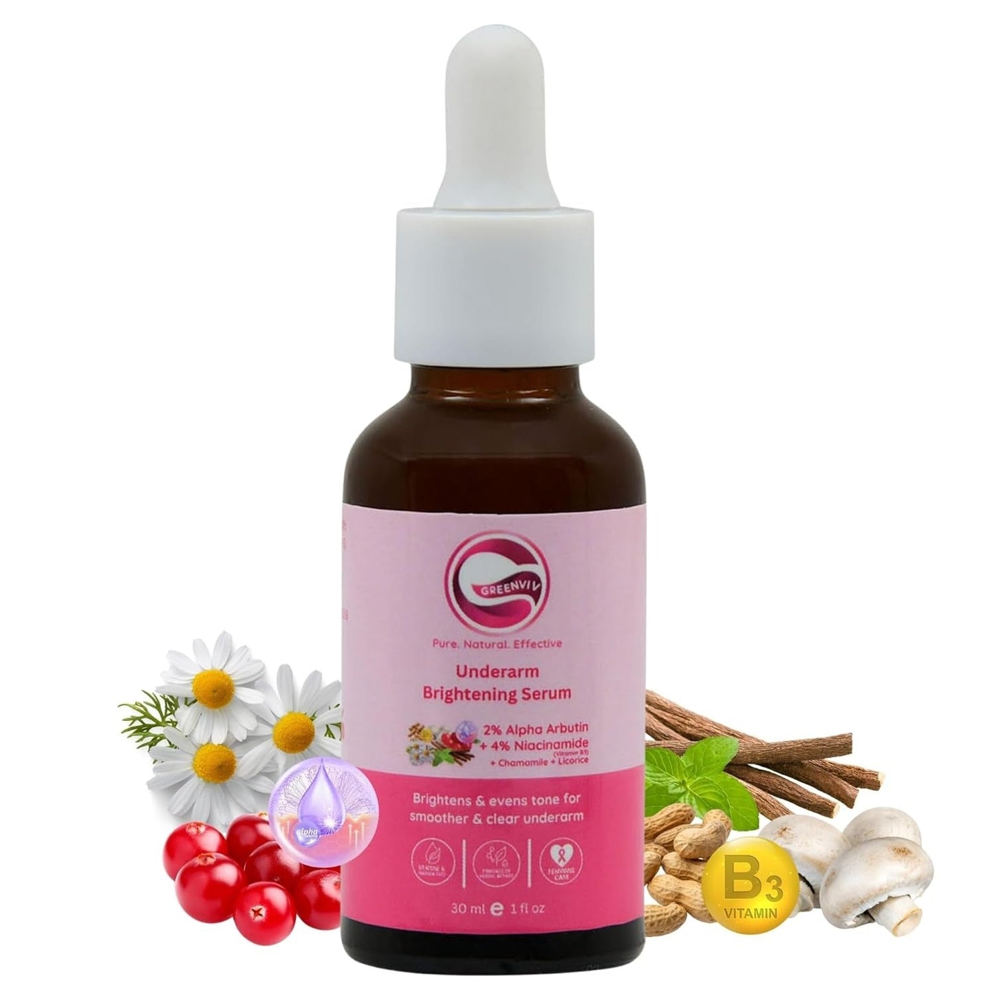 Greenviv 2% Alpha Arbutin + 4% Niacinamide Armpit Serum - 30 ml