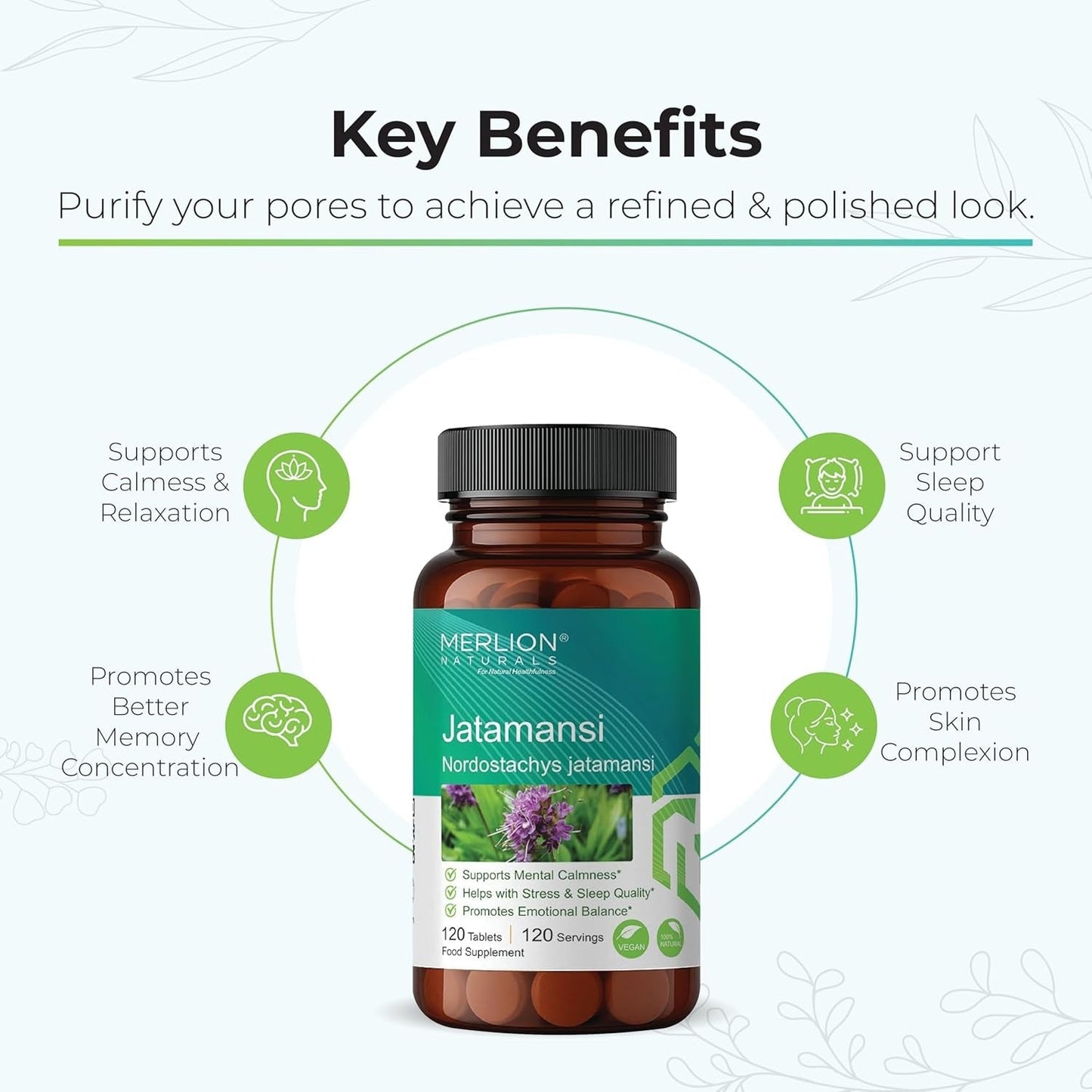 Merlion Naturals Jatamansi Extract Tablets 500mg - 120 tabs