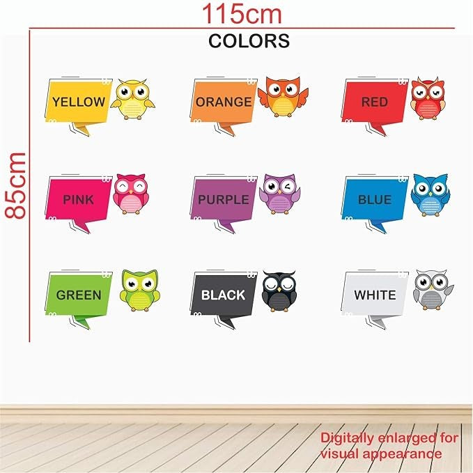 StickMe Colours Names Cute Birds Baby Kids Learning Education Creative Colorful Wall Sticker -SM702