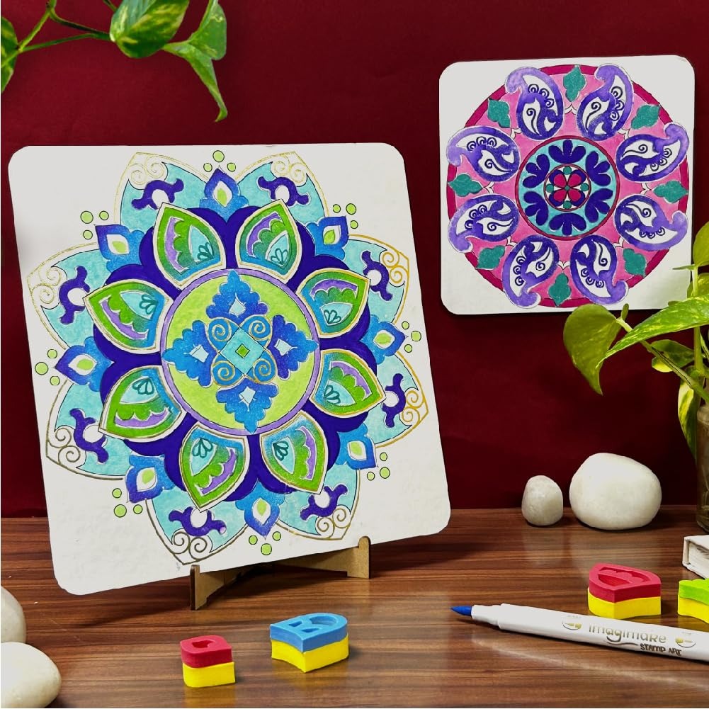 Imagimake Mandala Art Kit Art and Craft Kit for Girls 12 Coloring & Painting Kit
