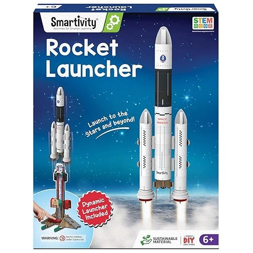 Smartivity DIY Rocket Launcher Kit for Kids 6, 7, 8, 9, 10, 11, 12 Years Old DIY Science Toy for Boys & Girls 6-12 Year
