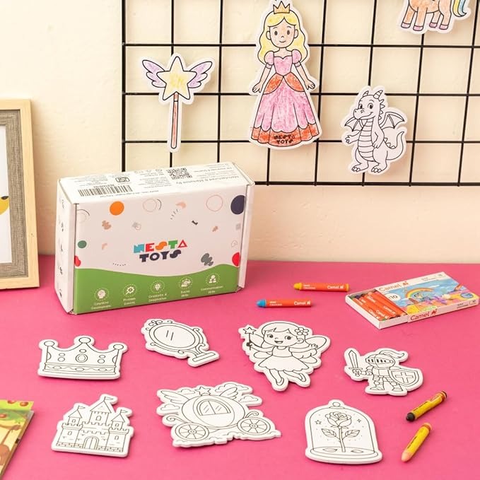 Nesta Toys Diy Fairy Tale Magnets  Mess-Free Art & Craft Activity for Girls Art Kits & Supplies DIY Creative Activity Gifts for Kids Ages 6, 7, 8, 9, 10, 11, 12 Years