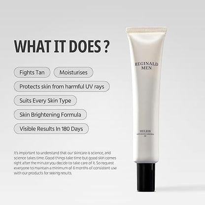 Reginald Men Sunscreen SPF 50 PA++++ Brightening & Moisturising - 50 gms