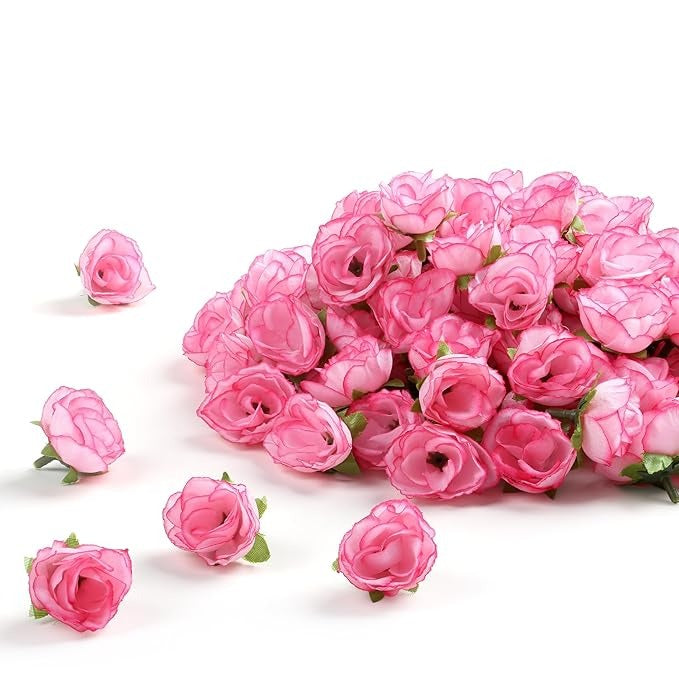 Artificial Roses Fake Silk Flower Mini Rose Head 1.5 - 100 pcs