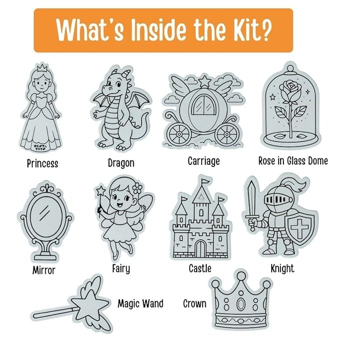 Nesta Toys Diy Fairy Tale Magnets  Mess-Free Art & Craft Activity for Girls Art Kits & Supplies DIY Creative Activity Gifts for Kids Ages 6, 7, 8, 9, 10, 11, 12 Years