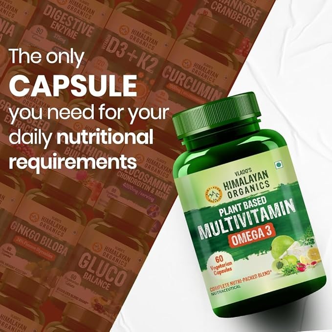 Himalayan Organics Vegan Omega 3 Vegetarian Capsules - 90 Tabs