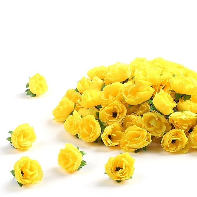 Artificial Roses Fake Silk Flower Mini Rose Head 1.5 - 100 pcs