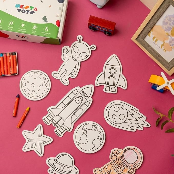 Nesta Toys Diy Space Magnets Art & Craft Activity for Girls & Boys Art Kits & Supplies DIY Creative Activity Gifts for Kids Ages 6, 7, 8, 9, 10, 11, 12 Years